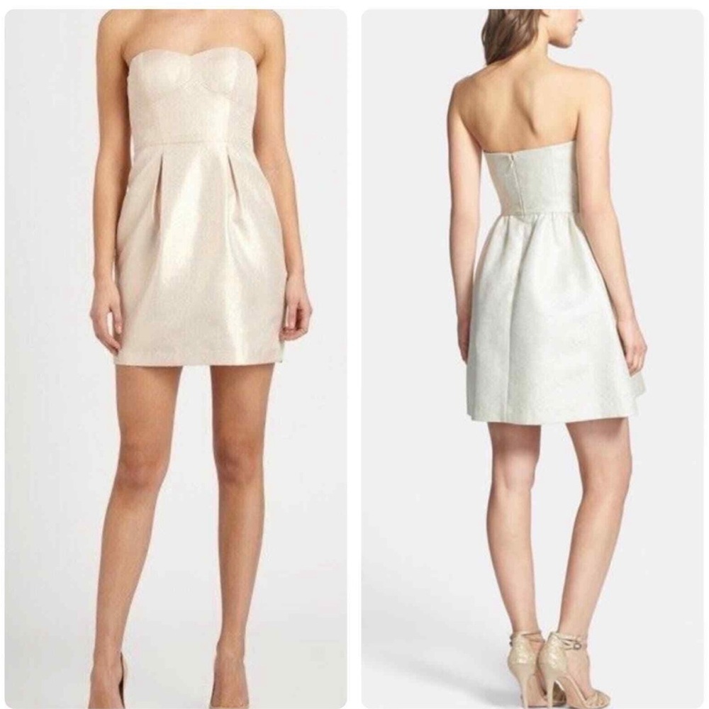 Aidan Mattox Women's
Strapless ivoryGold Party Dress